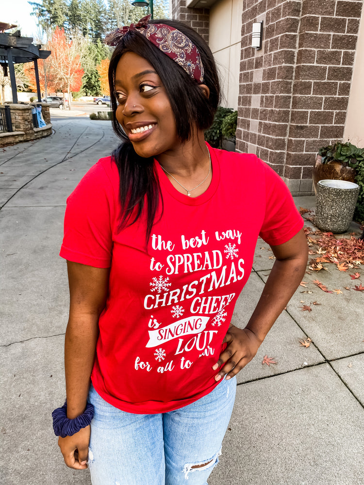 Spread Christmas Cheer Graphic Tee - Lilac&Lemon