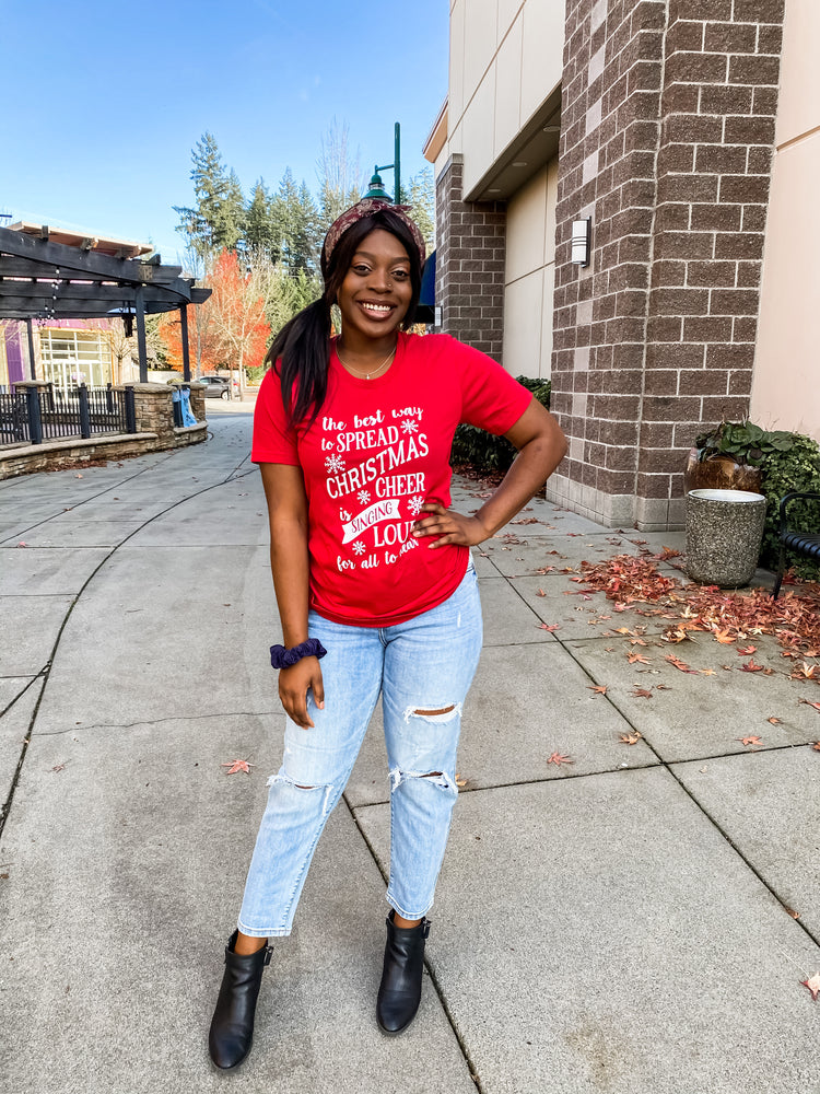 Spread Christmas Cheer Graphic Tee - Lilac&Lemon