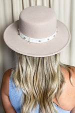 Lillian Rhinestone Boater Hat - Lilac&Lemon