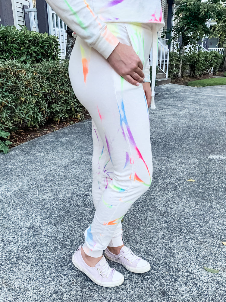 Neon Tie Dye Joggers - Lilac&Lemon