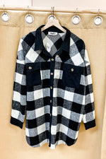 Plus Buffalo Plaid Shacket Black