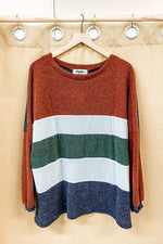 Plus Anna Striped Sweater - Lilac&Lemon