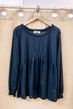 Plus Bailey Babydoll Top Black - Lilac&Lemon