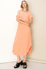 Grace T-Shirt Dress Peach - Lilac&Lemon