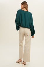 Shania Satin Blouse - Lilac&Lemon