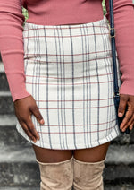 Ivory Plaid Skirt - Lilac&Lemon