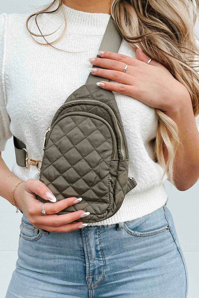 Pinelope Olive Puffer Bum Bag