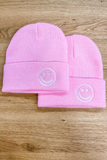 Pink Kids Happy Beanie - Lilac&Lemon