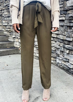 Olive Paperbag Waist Trouser