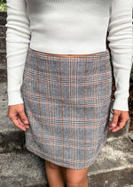 Grey Plaid Skirt