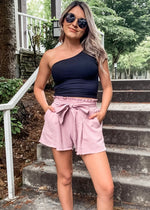 High Waisted Lavender Shorts