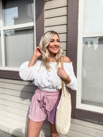 High Waisted Lavender Shorts - Lilac&Lemon