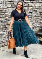Teal Pleated Palazzo Pant