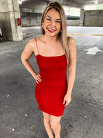 Nicole Shimmer Dress Red - Lilac&Lemon