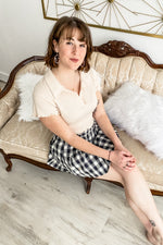 Emery Plaid Skirt Navy - Lilac&Lemon