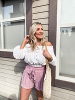 High Waisted Lavender Shorts - Lilac&Lemon